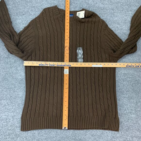 Vintage Basic Editions Sweater Mens XL Extra Large Crew Neck Cable Knit Ribbed - Picture 8 of 13